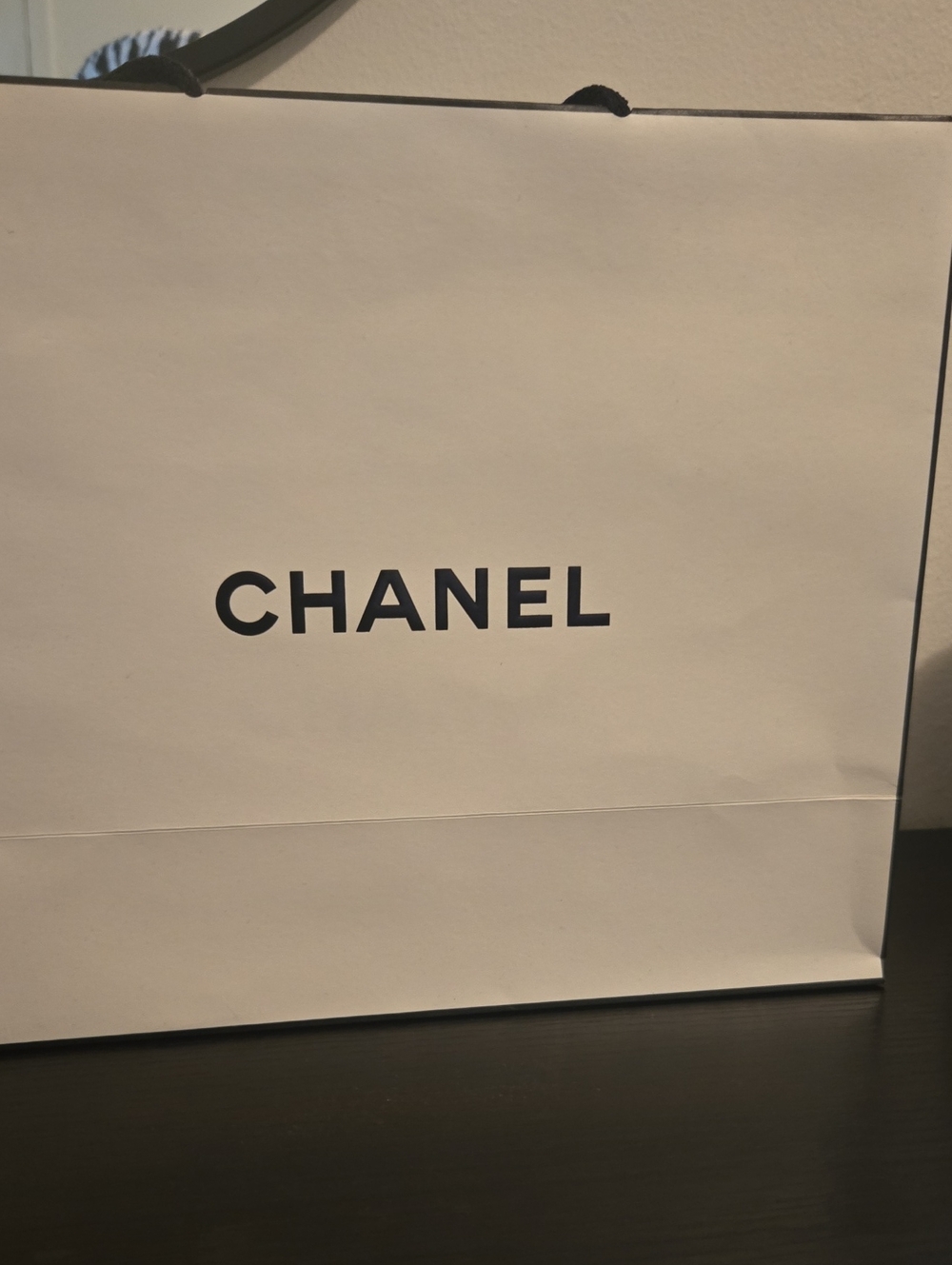 CHANEL White and Black Luxury Shopping Bag